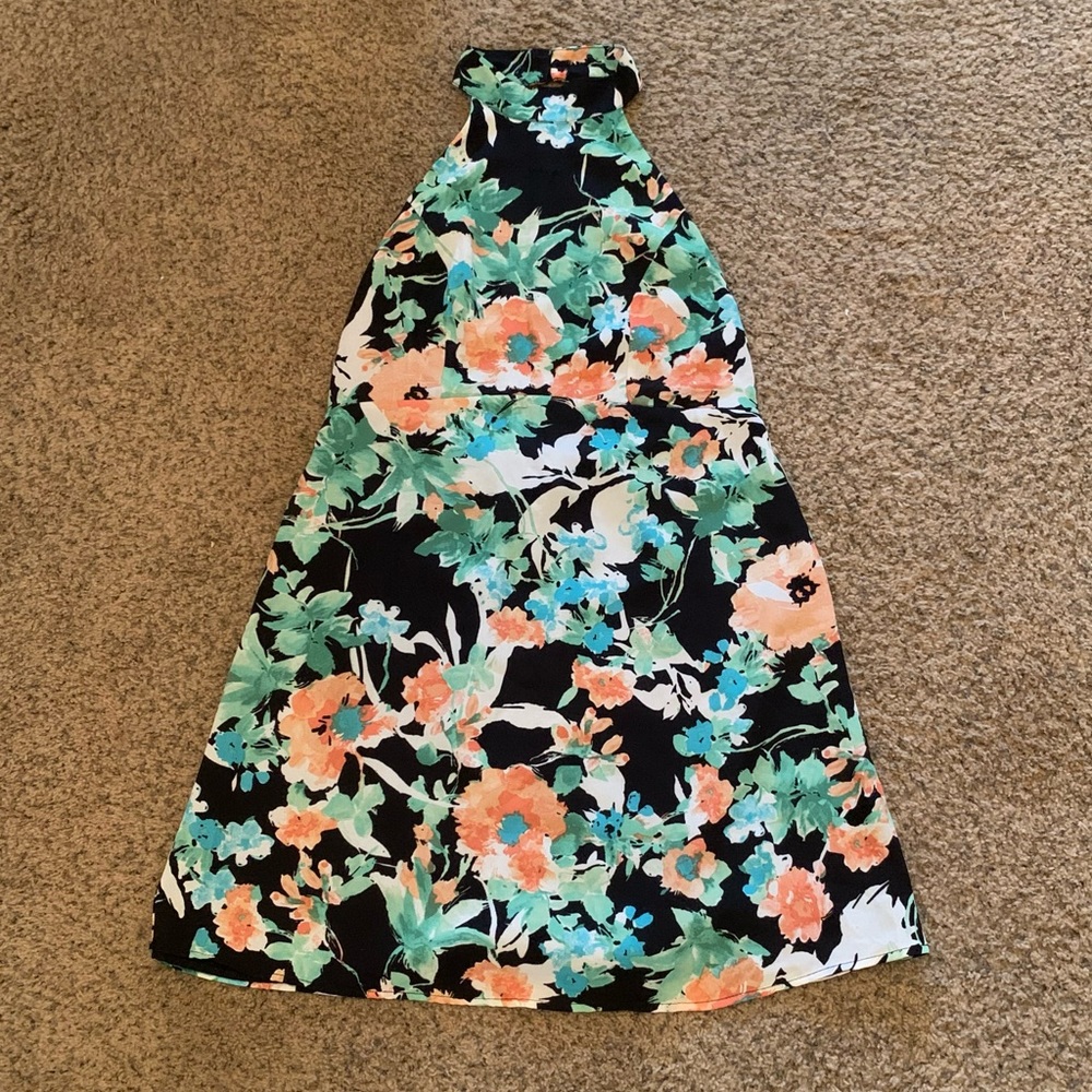 Kimchi Blue floral halter dress with open back